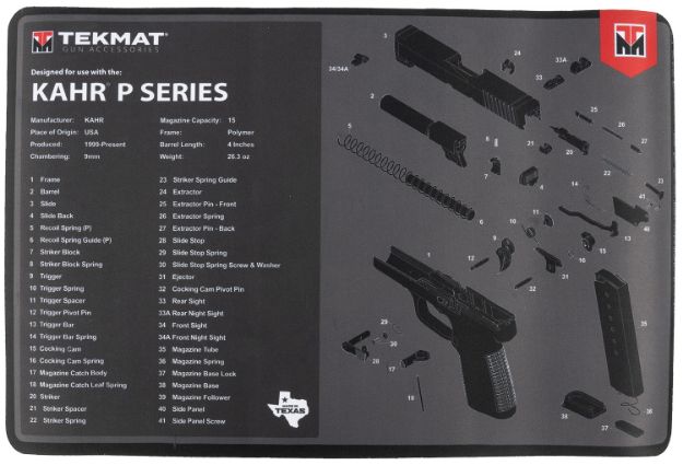 Picture of TekMat TEKR17KAHRPSRS KAHR Cleaning Mat Black Thermoplastic Fiber Top w/Vulcanized Rubber Back 11" x 17"