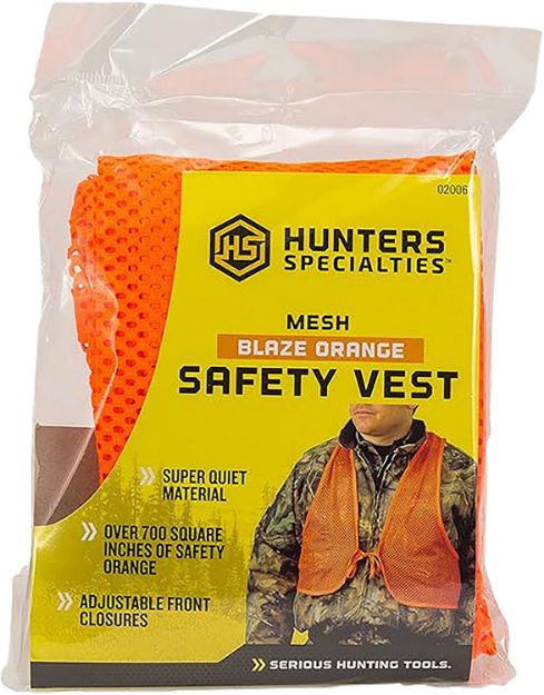 Picture of Hunters Specialties HS02006 Safety Vest  OSFA Chest Orange Mesh