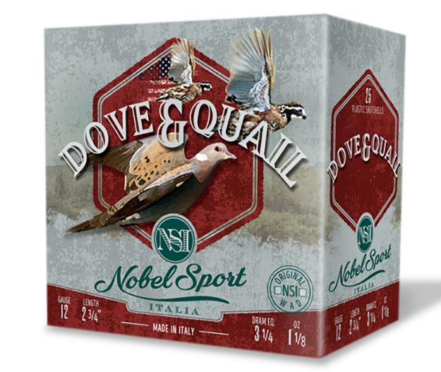 Picture of Nobel/eurosports Llc ANSF128 Dove & Quail  12Gauge 2.75" 1 1/8oz 8Shot 25 Per Box/10 Case