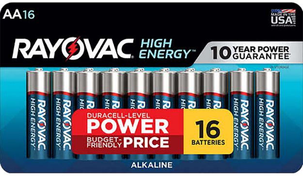 Picture of Rayovac 81516LT03 AA HIGH ENERGY Alkaline Batteries  Silver/Blue 1.5 Volts 2,700 mAh (16) Single Pack