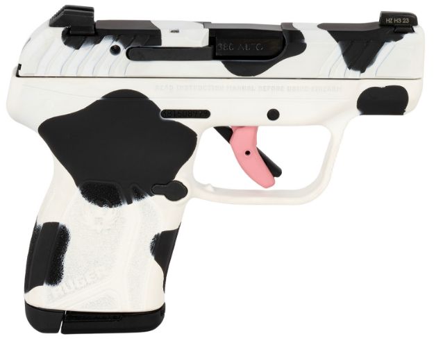 Picture of Ruger 228134 LCP Max Compact Frame 380 Auto 10+1 2.80" Black Steel Barrel, Cow Print Cerakote Serrated Steel Slide, Polymer Frame Cow Print w/Textured Grip