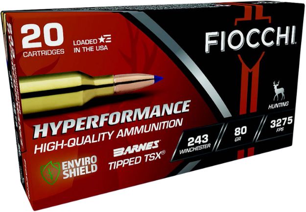 Picture of Fiocchi 243TTSX Hyperformance  243Win 80gr Barnes Tipped TSX 20 Per Box/10 Case