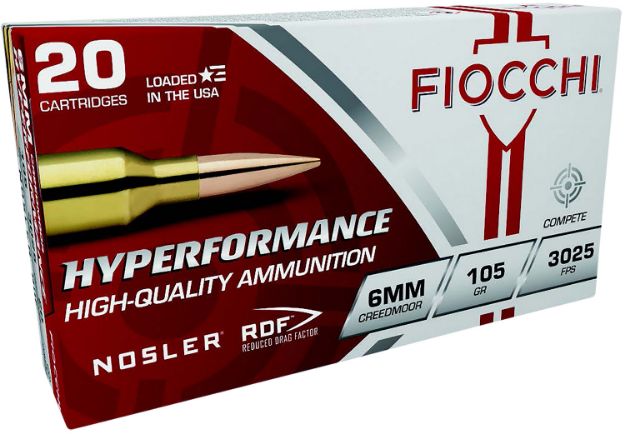 Picture of Fiocchi 6CMRD Hyperformance Match 6mmCreedmoor 105gr Nosler Reduced Drag Factor 20 Per Box/10 Case