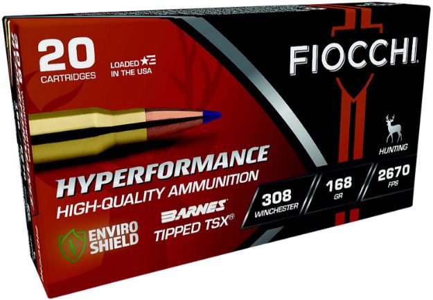 Picture of Fiocchi 308TTSX Hyperformance  308Win 168gr Barnes Tipped TSX 20 Per Box/10 Case