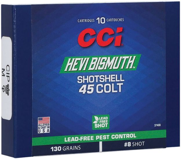 Picture of CCI 3746B Pest Control HEVI-Bismuth 45Colt 130gr Shotshell #8 Shot 10 Per Box/20 Case