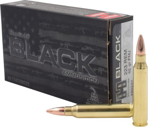 Picture of Hornady 80234 Black  223Rem 62gr Full Metal Jacket 20 Per Box/10 Case