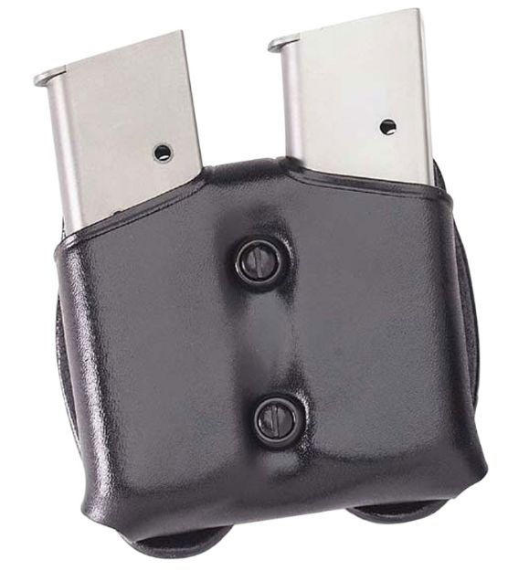 Picture of Galco CDM22B CDM Mag Carrier Double Black Leather Belt Loop Belts 1.50-1.75" Wide Compatible w/ Taurus PT140 Ambidextrous Hand