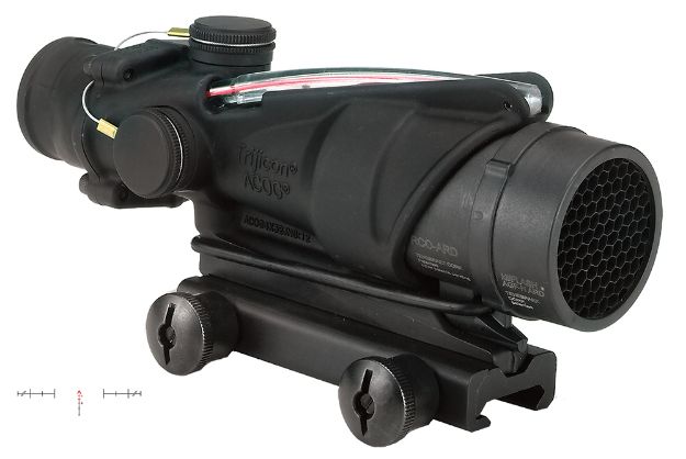 Picture of Trijicon 100230 ACOG  Black Hardcoat Anodized 4x32mm Illuminated Red Chevron Reticle