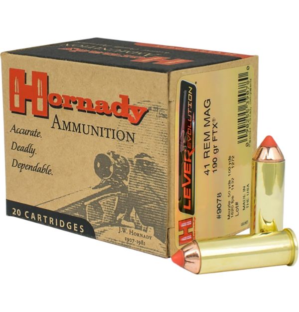 Picture of Hornady 9078 LEVERevolution  41RemMag 190gr Hornady Flex Tip eXpanding 20 Per Box/10 Case