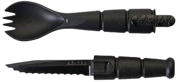 Picture of Ka-Bar 9909 Spork/Knife  Black Creamid 2.50" Serrated 6.88" Long