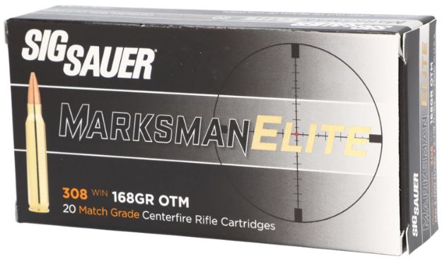 Picture of Sig Sauer E308M120 Marksman Elite  308 Win 168 gr Open Tip Match 20 Per Box/ 25 Case