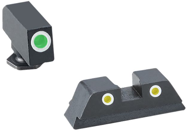 Picture of TruGlo TG231G1AW Tritium Pro  White Outline Tritium Front/Green Tritium Rear/Black Nitride Fortress Frame,Compatible w/Glock 42/43/43X/48 Except MOS, Front Post/Rear Dovetail Mount