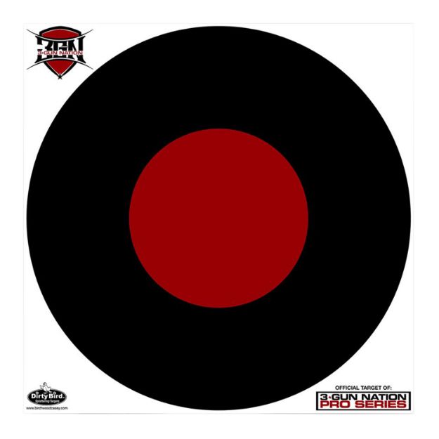 Picture of Birchwood Casey 35187 Dirty Bird 3-Gun Nation Circle Paper Hanging 17.25" Black/Red 5 Pack