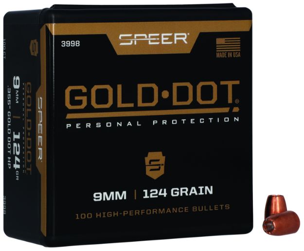 Picture of Speer 3998 Gold Dot Personal Protection 9mm 124gr Hollow Point 100 Per Box/5 Case