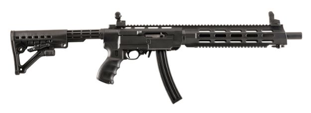 Picture of Archangel AA556REX AR-15 Style Conversion Stock Black Synthetic 6 Position with Rail for Ruger 10/22