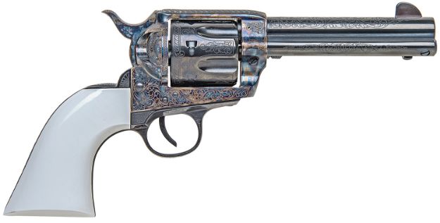 Picture of Traditions SAT73110BTM 1873 Froniter 45 Colt (LC) 6rd 4.75" Blued Barrel & Cylinder Color Case Hardened Steel Frame White PVC Grip