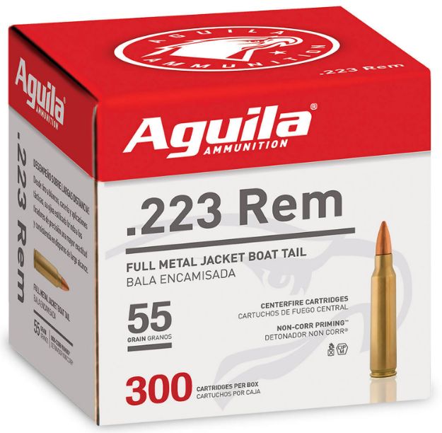 Picture of Aguila 1E223108 Target & Range Rifle 223Rem 55gr Full Metal Jacket 300 Per Box/4 Case