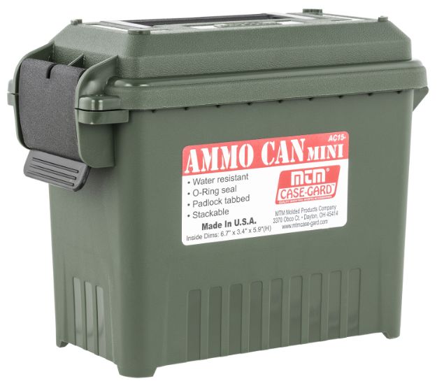 Picture of MTM Case-Gard AC1511 Ammo Can Mini Multi-Caliber Forest Green Polypropylene