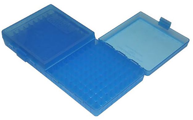 Picture of MTM Case-Gard P2004524 Case-Gard 200 Series Multi-Caliber Handgun Clear Blue Polypropylene 200 rds