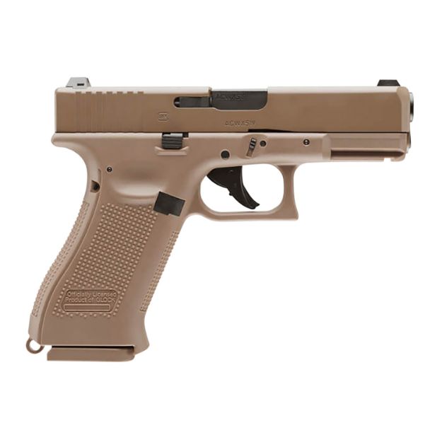 Picture of Umarex Glock Air Guns 2255212 G19X BB Gun Pistol CO2 177 BB, 18+1, Coyote Polymer Grips