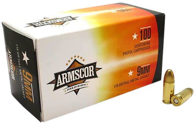 Picture of Armscor 50444 Precision Value Pack 9mmLuger 115gr Full Metal Jacket 100 Per Box/12 Case