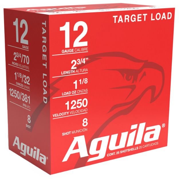 Picture of Aguila 1CHB1348 Target Load Competition 12Gauge 2.75" 1 1/8oz 8Shot 25 Per Box/10 Case