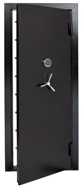 Picture of SnapSafe 75419 Vault Door  Out-Swing Black 12 Gauge Steel 32.80"W x 81"H Access Code/Key Entry