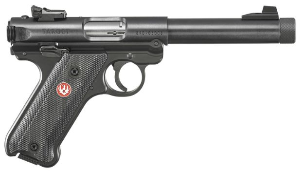 Picture of Ruger 40178 Mark IV Target Sports South Exclusive 22 LR 10+1 5.50" Blued Steel/Threaded/Bull Barrel, Blued Steel Slide & Aluminum Frame, Black Checkered Polymer Grips