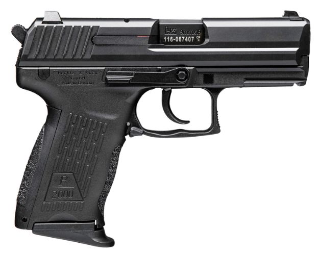 Picture of HK 81000040 P2000 V2 LEM Full Size Frame 9mm Luger 10+1, 3.66" Black Steel Barrel, Serrated Steel Slide, Polymer Frame w/Picatinny Rail, Black Interchangeable Backstrap Grip, Ambidextrous