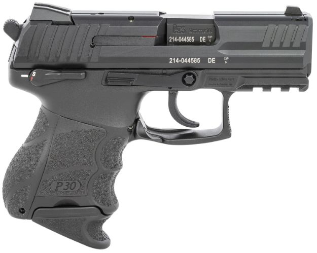 Picture of HK 81000088 P30SK V3 Sub-Compact Frame 9mm Luger 10+1, 3.27" Black Polygonal Rifled Barrel, Black Serrated Steel Slide, Black Polymer Frame w/Picatinny Rail, Black Finger Grooved Grip, Ambidextrous