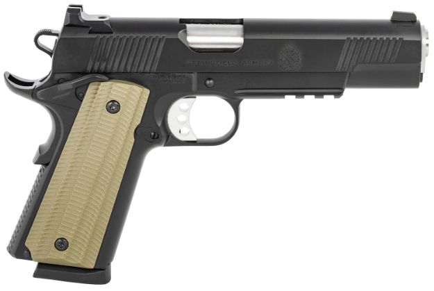 Picture of Springfield Armory PO9230 1911 Operator 45 ACP 8+1 5" Barrel, Black Cerakote Carbon Steel Frame w/Beavertail, Integral Picatinny Acc. Rail, Serrated Slide, VZ G10 Grip