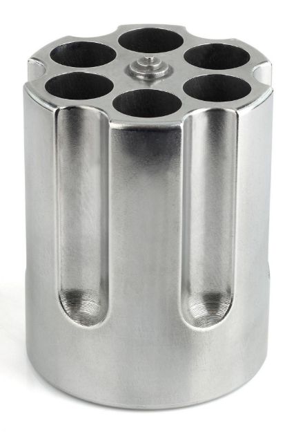 Picture of Caliber Gourmet CBG1007 Caliber Gourmet Cylinder Pen Holder Silver Aluminum 3.25" x 2.75" Pistol Cylinder