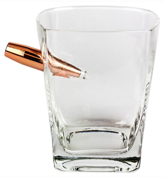 Picture of Caliber Gourmet CBGLMSWHISKEY Last Man Standing Bullet Whiskey Glass Clear Glass