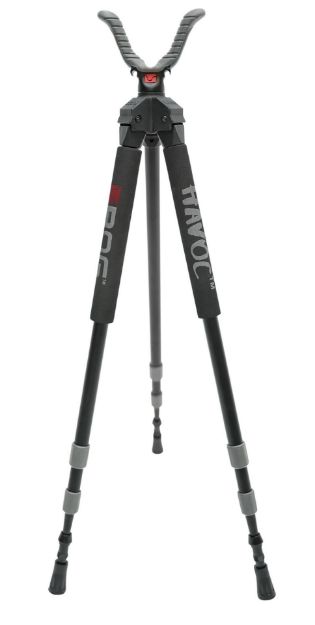 Picture of Bog-Pod 1100479 Havoc  Tripod made of Black Finish Aluminum with Foam Grip, Rubber Feet, 360 Degree Pan & 22-50" Vertical Adjustment