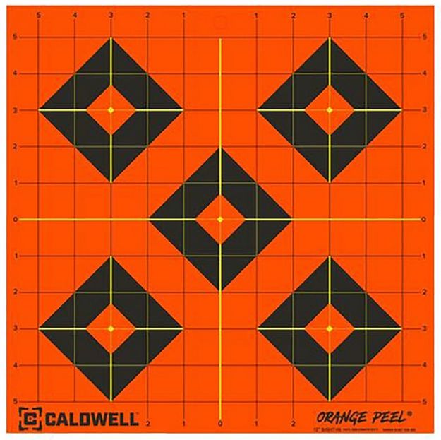 Picture of Caldwell 1166105 Orange Peel  Self-Adhesive Paper Black/Orange 12" Diamond 25 Pack