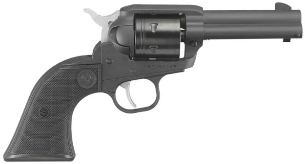 Picture of Ruger 2052 Wrangler  22 LR 6 Shot 3.75" Black Cerakote Barrel, Frame & Cylinder Black Checkered Polymer Grips