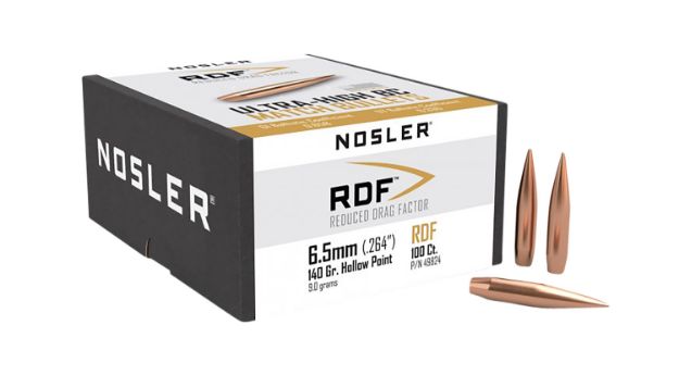 Picture of Nosler 49824 RDF Match 6.5mm 140gr Hollow Point Boat Tail 100/Box