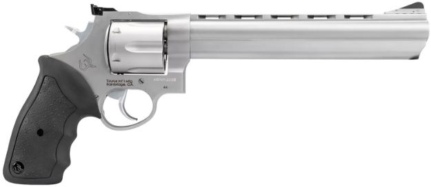 Picture of Taurus 2440089 44  Large Frame 44 Rem Mag 6rd 8.37" Matte Stainless Ported Barrel, Matte Stainless Cylinder & Frame, Black Finger Groove Rubber Grip, Transfer Bar Safety Exposed Hammer