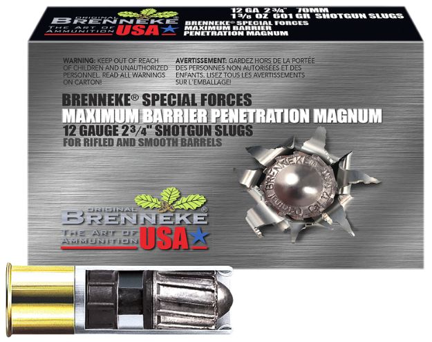 Picture of Brenneke SL122MBPM Special Forces Maximum Barrier Penetration Magnum 12Gauge 2.75" 1 3/8oz Slug Shot 5 Per Box/50 Case