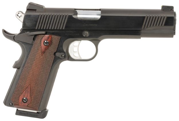 Picture of Tyler Gun Works TGWGVBL45 Custom 1911 Government Full Size Frame 45 ACP 7+1 5" Stainless Match Grade Barrel, Blued Serrated Steel Slide & Steel Frame w/Beavertail, Walnut Grip