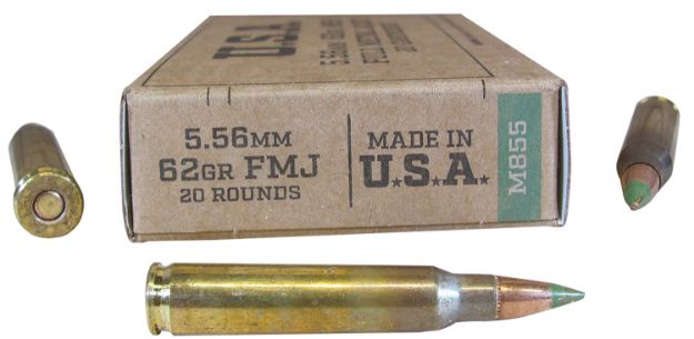 Picture of Winchester Ammo SGM855KW USA M855 5.56mm 62gr Full Metal Jacket 20 Per Box/50 Case