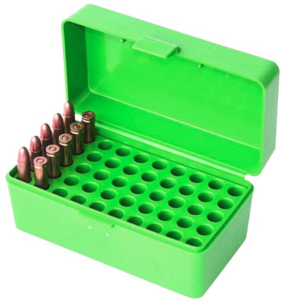 Picture of MTM Case-Gard 22HORN10 Ammo Box Flip-Top 22Hornet Green 50rd