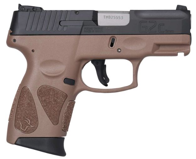 Picture of Taurus 1G2C93112B G2C  Compact Frame 9mm Luger 12+1 3.26" Matte Stainless Steel Barrel, Black Serrated Steel Slide, Bronze Polymer Frame w/Picatinny Rail & Polymer Grip, Right Hand