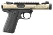 Picture of Ruger 43955 Mark IV 22/45 Lite 22 LR 10+1 4.40" Stainless Threaded Barrel, Champagne Anodized Serrated Slide, Picatinny Rail, Black Anodized Polymer Frame, Black Checkered 1911-Style Grip