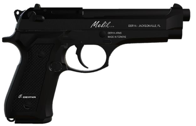 Picture of Derya Firearms MELIK9TR Melik  9mm Luger 17+1 4.90" Black Melonite Steel Barrel, Black Melonite Serrated Steel Slide,  Black Aluminum Frame, Black Polymer Grip