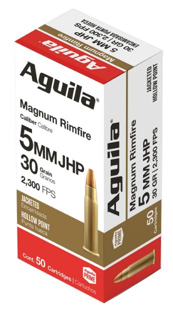 Picture of Aguila 1B222406 Target & Range Rimfire 5mm Rem Mag 30gr Jacketed Hollow Point 50 Per Box/20 Case