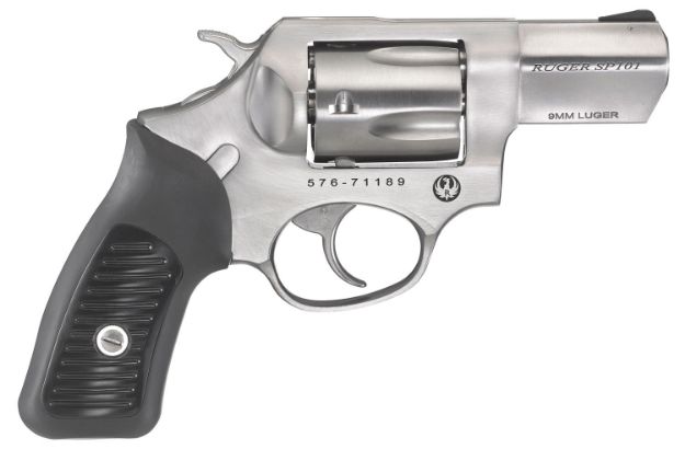 Picture of Ruger 5783 SP101  9mm Luger  2.25" Barrel 5rd Triple-Locking Cylinder, Satin Stainless Steel, Cushioned Rubber With Synthetic Insert Grip, Transfer Bar Safety