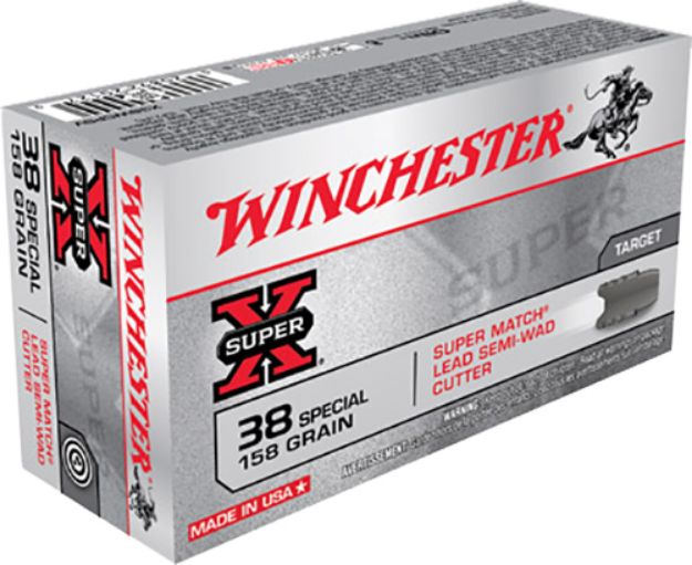 Picture of Winchester Ammo X38WCPSV Super X  38Special 158gr Super Match Lead Semi Wadcutter 50 Per Box/10 Case