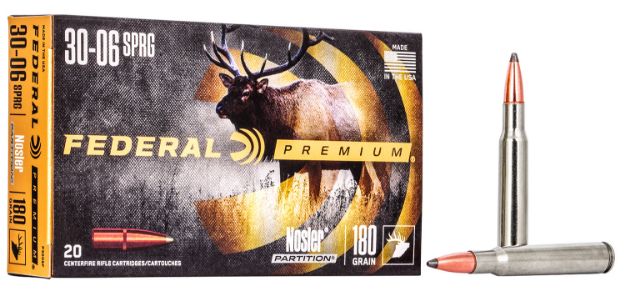 Picture of Federal P3006F Premium  30-06Springfield 180gr Nosler Partition 20 Per Box/10 Case