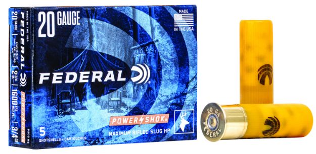 Picture of Federal F203RS Power-Shok  20Gauge 2.75" 3/4oz Rifled SlugShot 5 Per Box/50 Case